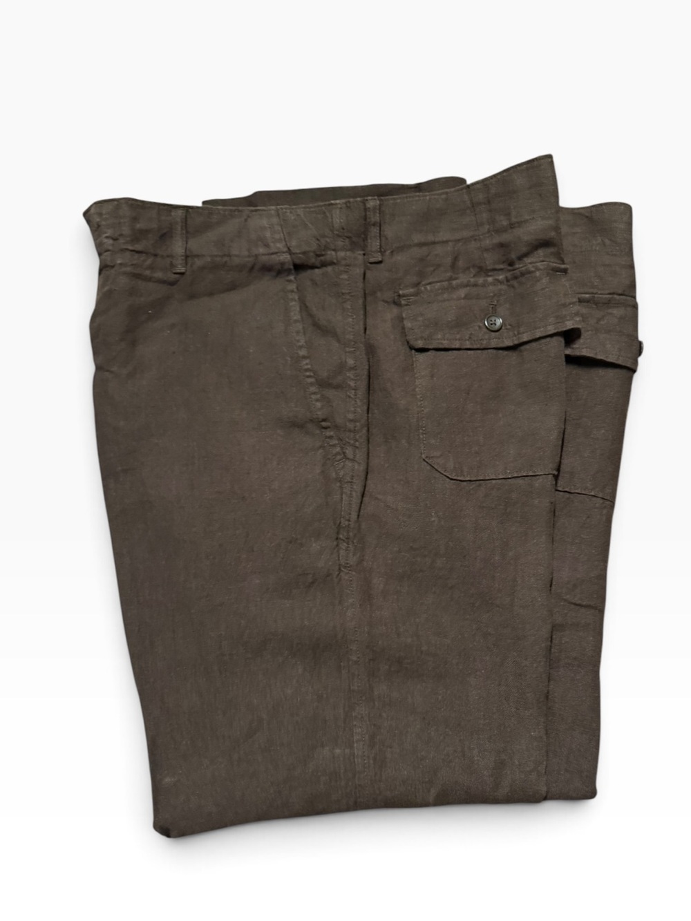 Banana Republic Dark Brown Cargo Linen Pants